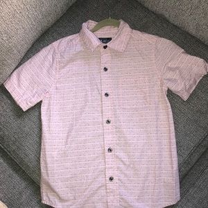 Boys button down light pink and grey shirt